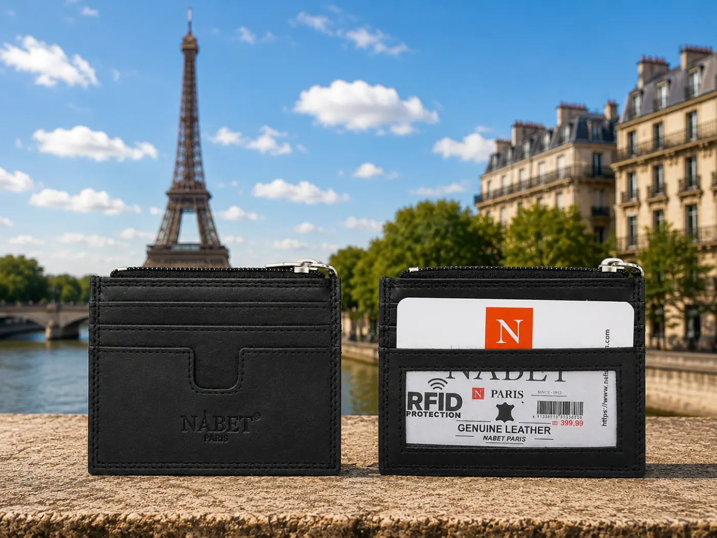 מחזיק כרטיסים יוקרתי מעור אמיתי RFID – Nabet Paris