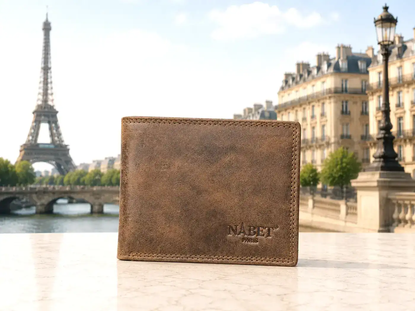 ארנק עור שחור NABET PARIS – קומפקטי, חזק ויוקרתי