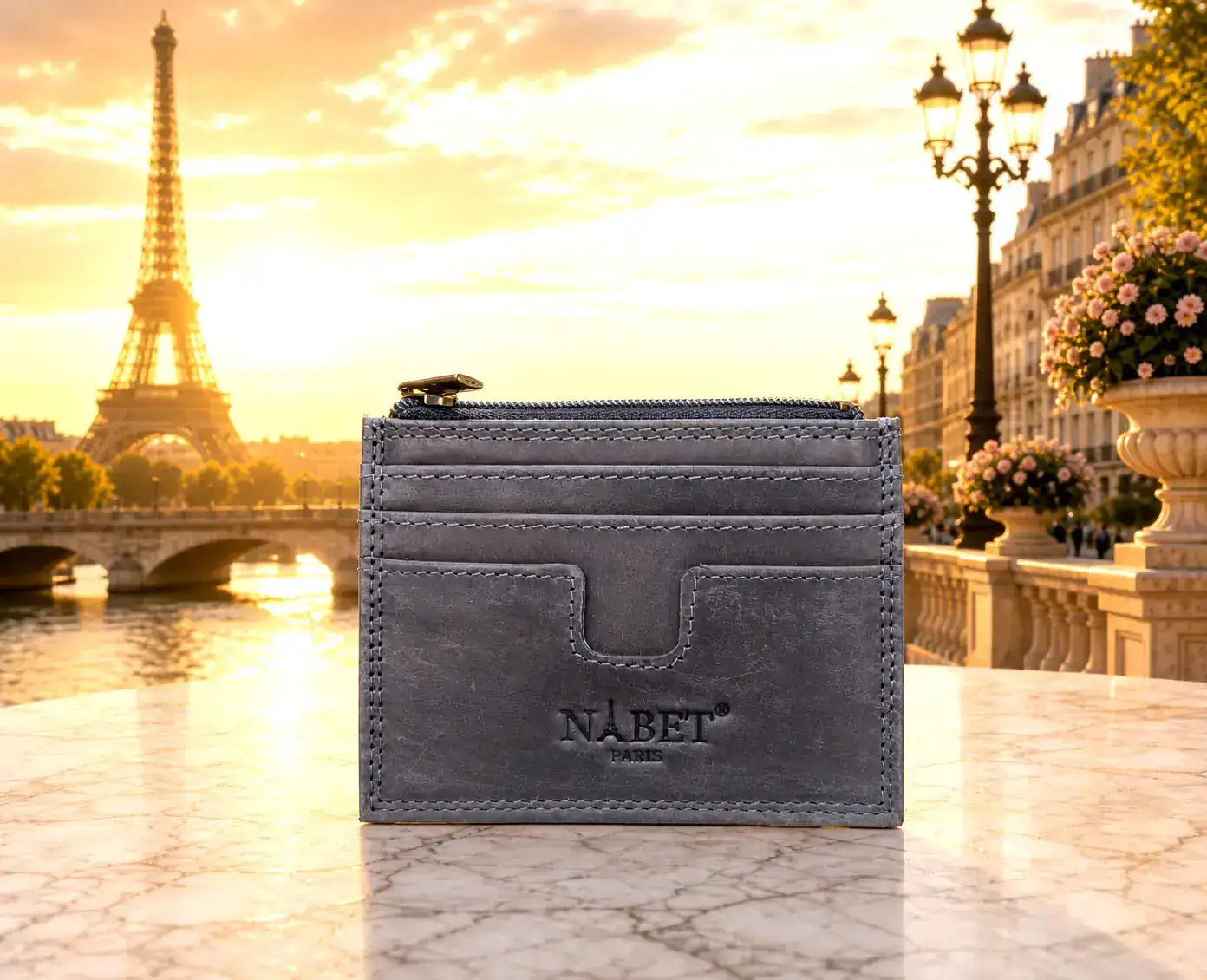 מחזיק כרטיסים יוקרתי מעור אמיתי RFID – Nabet Paris כחול - כחול 3