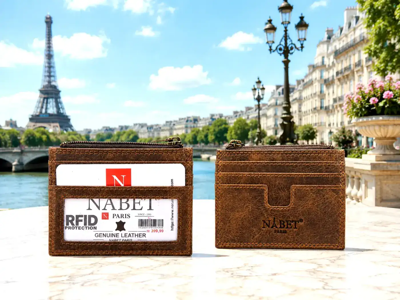 מחזיק כרטיסים יוקרתי מעור אמיתי RFID – Nabet Paris