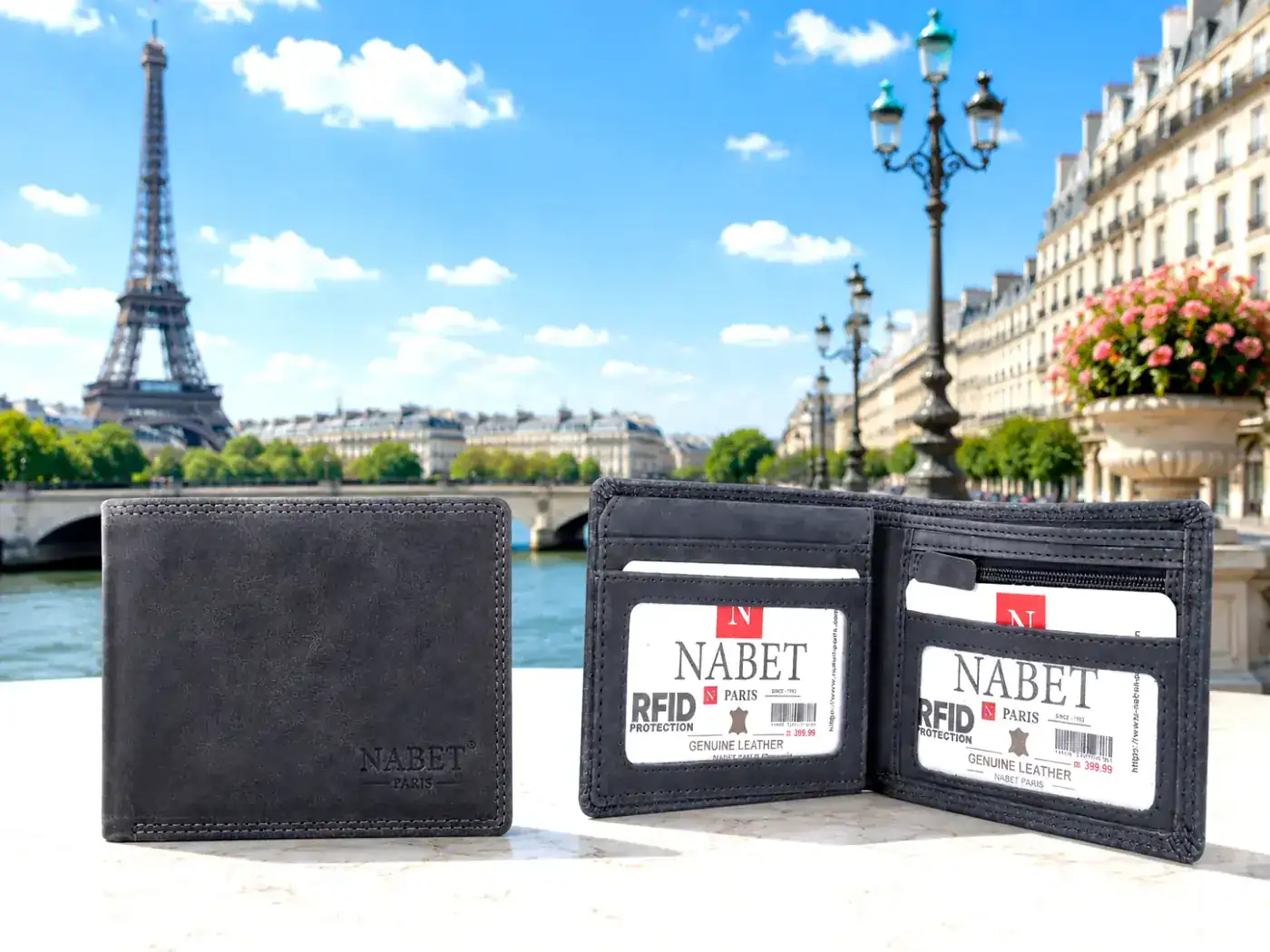 ארנק עור יוקרתי NABET PARIS – דק, חזק ומרווח במיוחד - צבע חדש