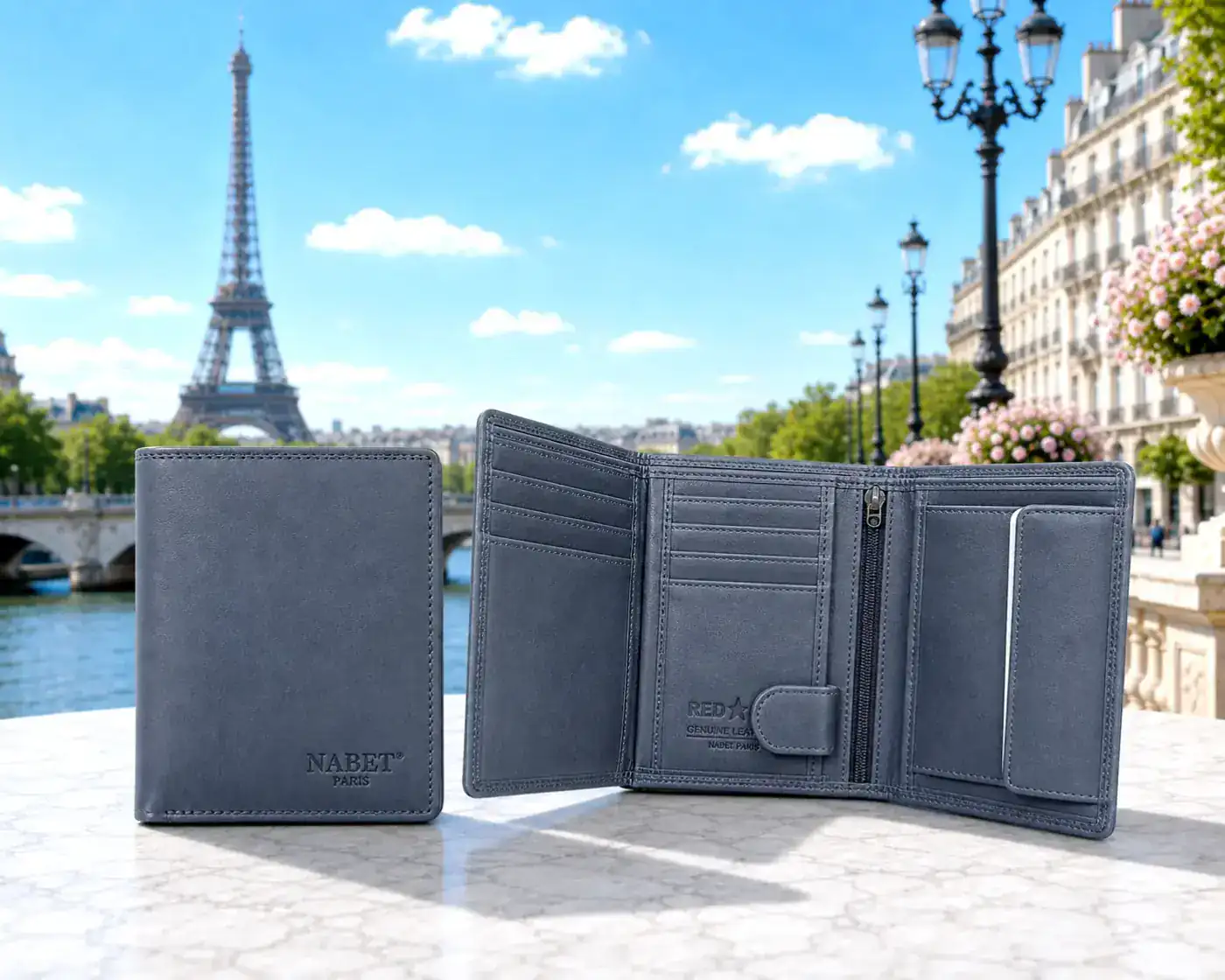 ארנק עור פרימיום NABET PARIS – גדול, קומפקטי ומאובטח RFID