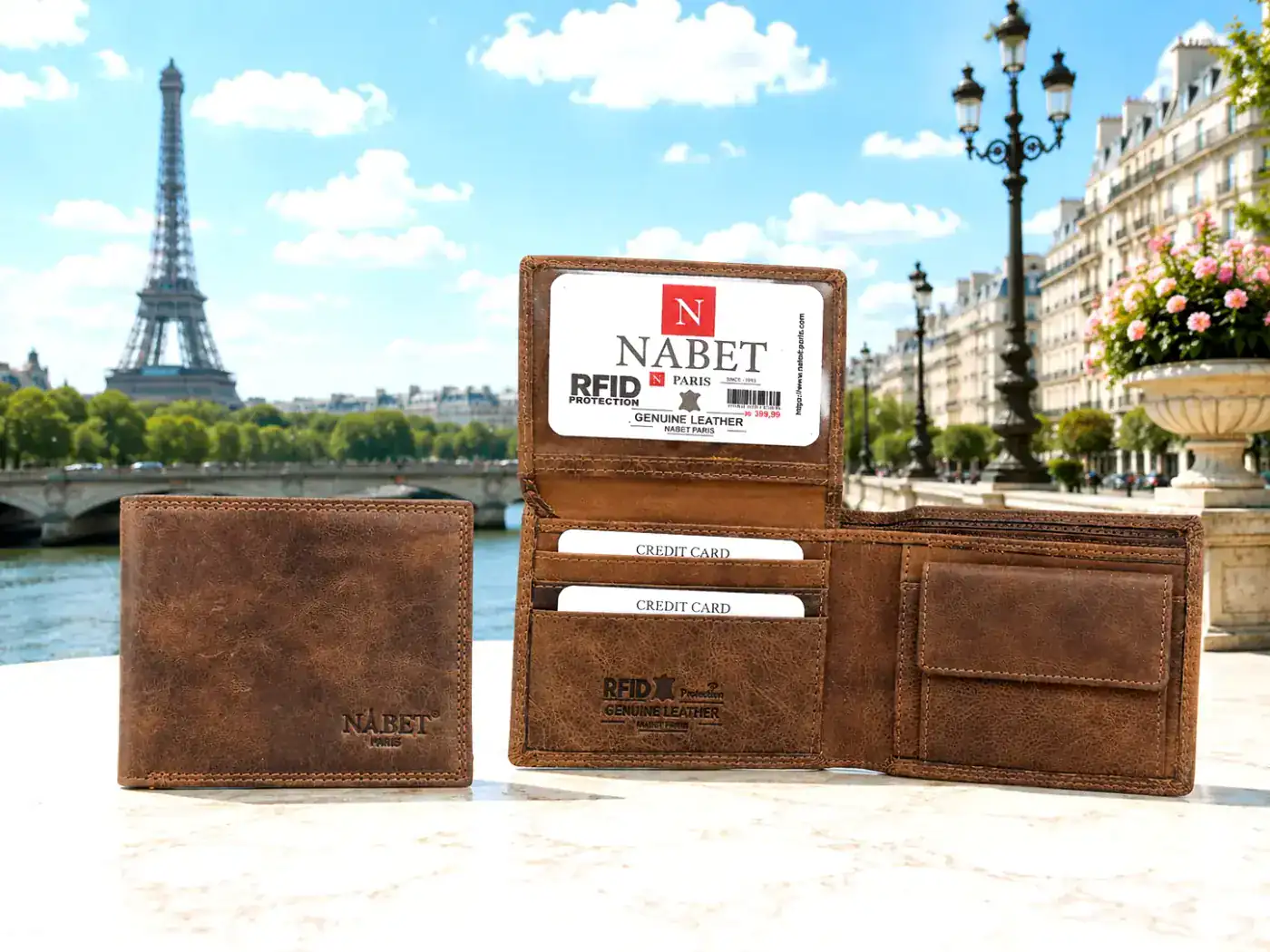 ארנק עור שחור NABET PARIS – קומפקטי, חזק ויוקרתי - כמל - קטן 2