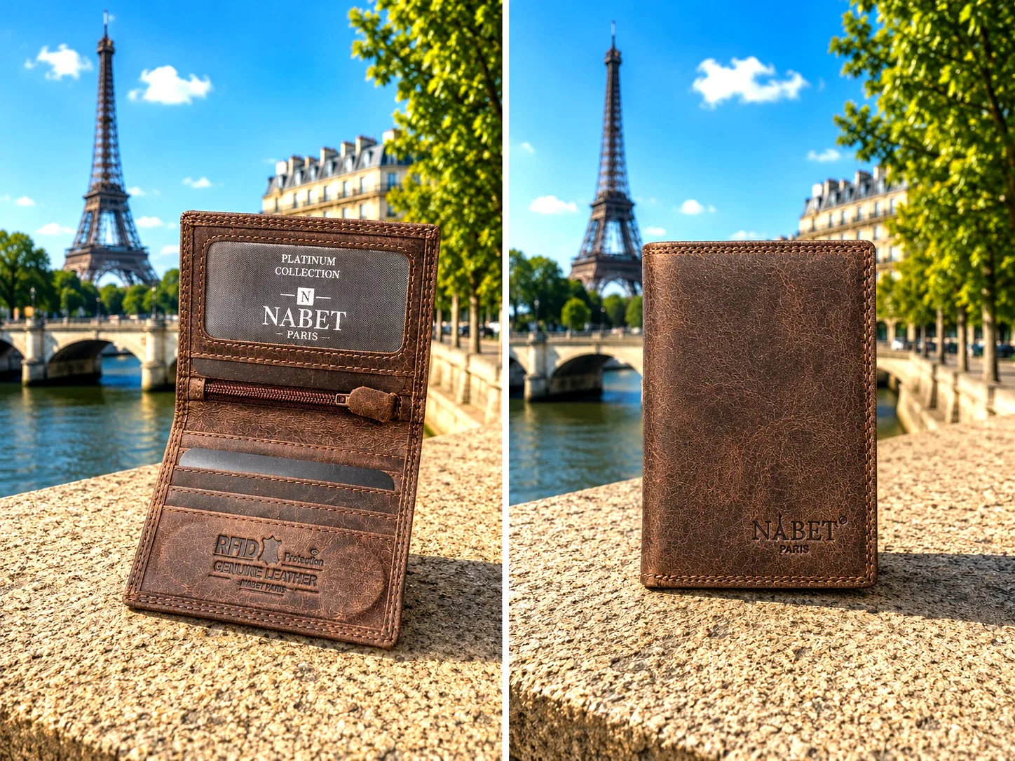 ארנק עור מגנטי דק במיוחד RFID – NABET PARIS ULTRA SLIM כמל