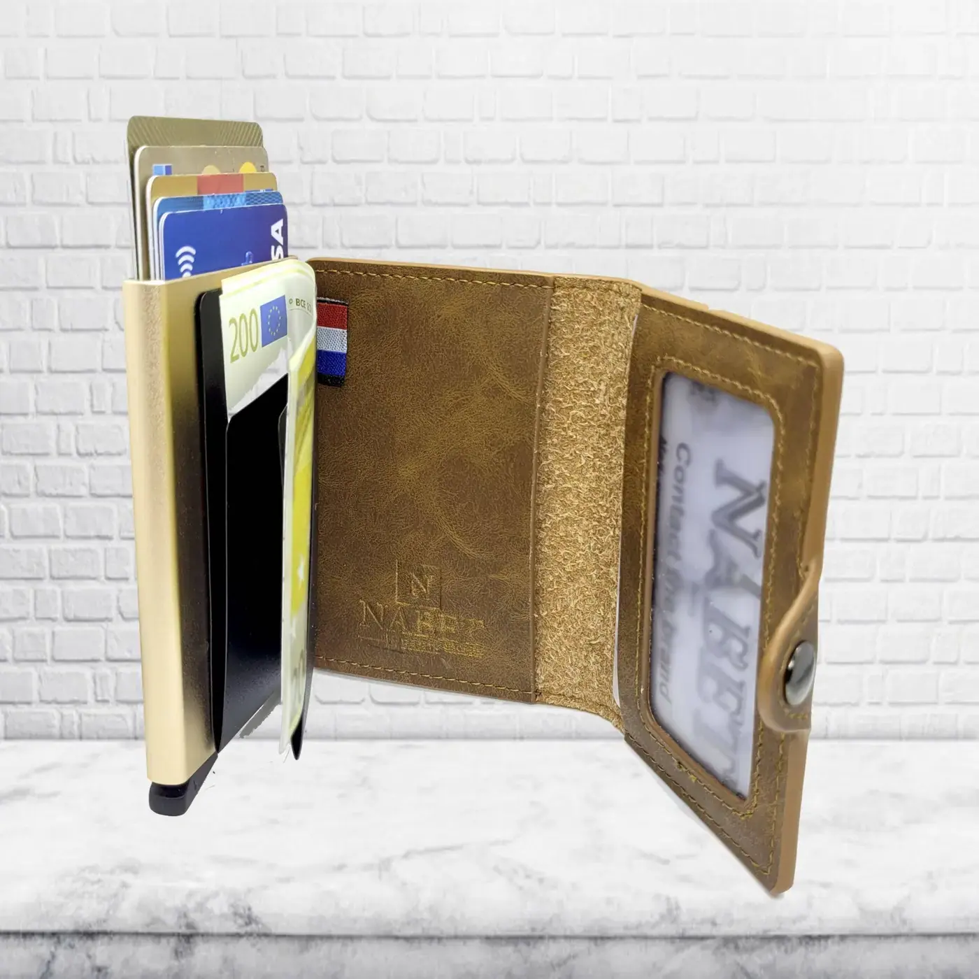 ארנק RFID SLIM חום בהיר 3